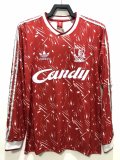 1989-1991 Liverpool Home Adult Retro LS Soccer Jersey