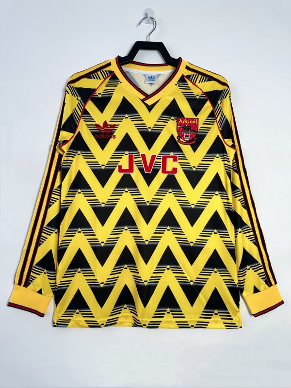 1991-1993 Arsenal Away Adult Retro LS Soccer Jersey
