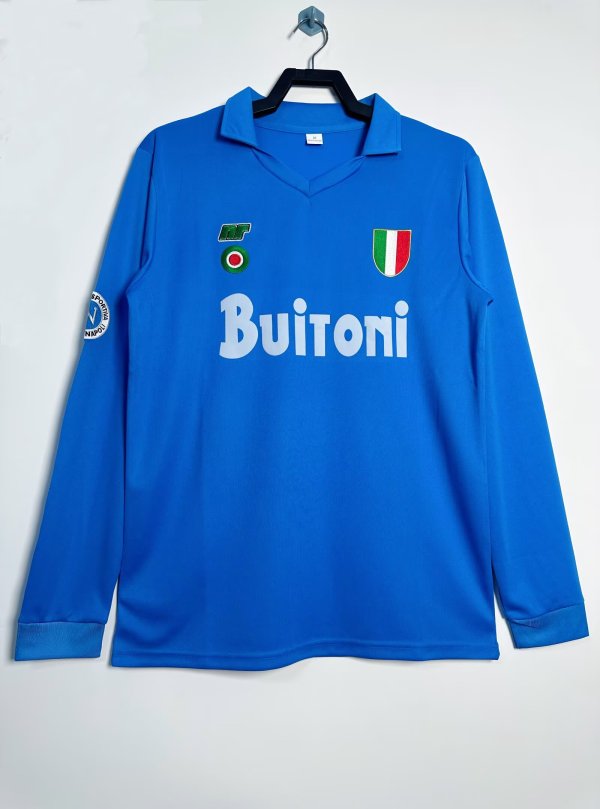 1987-1988 SSC Napoli Home Adult Retro LS Soccer Jersey