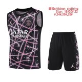25/26 PSG Kids Sleeveless Training Jersey+Shorts Suit
