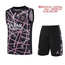 25/26 PSG Kids Sleeveless Training Jersey+Shorts Suit