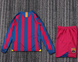 2005-2006 Barcelona Home Kids Retro LS Soccer Jersey+Shorts