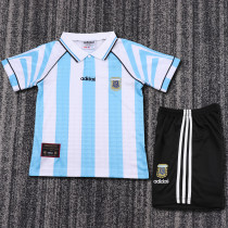 1996-1997 Argentina Home Kids Retro Soccer Jersey+Shorts