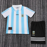 1994 Argentina Home Kids Retro Soccer Jersey+Shorts