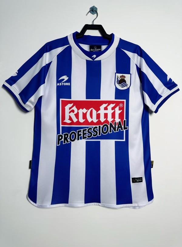 2002-2003 Real Sociedad Home Adult Retro Soccer Jersey