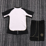 Man United 100th Anniversary Kids Retro Soccer Jersey+Shorts（can be worn on both sides）