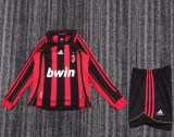 2006-2007 AC Milan Home Kids Retro LS Soccer Jersey+Shorts