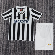 1995-1997 Juventus Home Kids Retro Soccer Jersey+Shorts