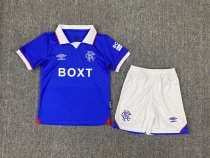 25/26 Rangers Home Kids Soccer Jersey+Shorts