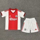 25/26 Ajax Home Kids Soccer Jersey+Shorts