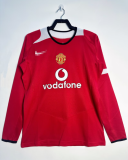 2005-2006 Man United Home Adult Retro LS Soccer Jersey