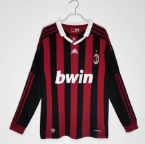 2009-2010 AC Milan Home Adult Retro LS Soccer Jersey