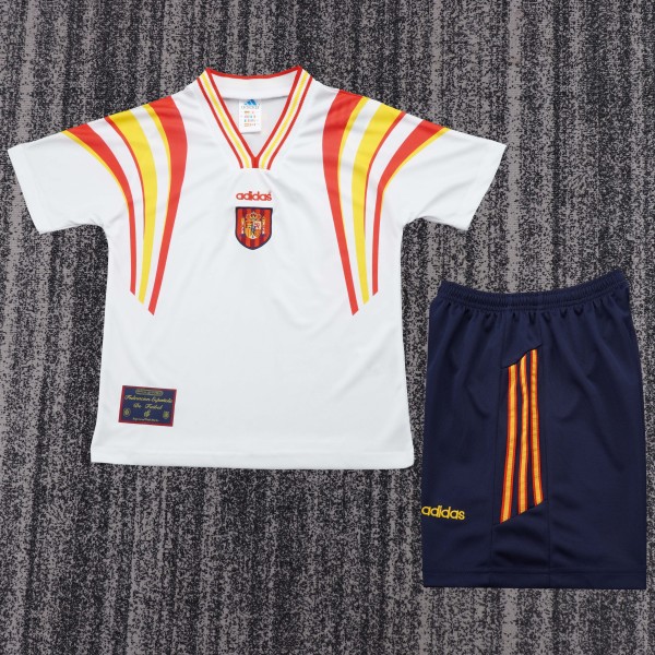 1996 Spain Third Kids Retro Soccer Jersey+Shorts