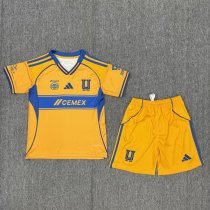 25/26 Tigres UANL Home Kids Soccer Jersey+Shorts