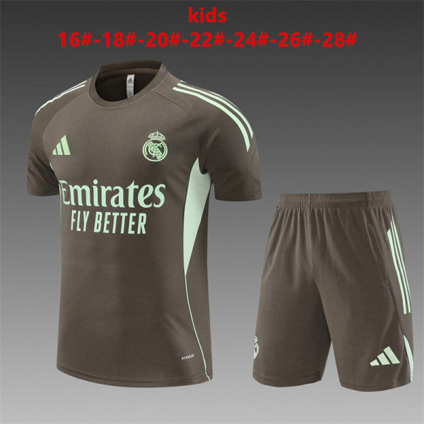 25/26 Real Madrid Kids Training Jersey+Shorts Suit