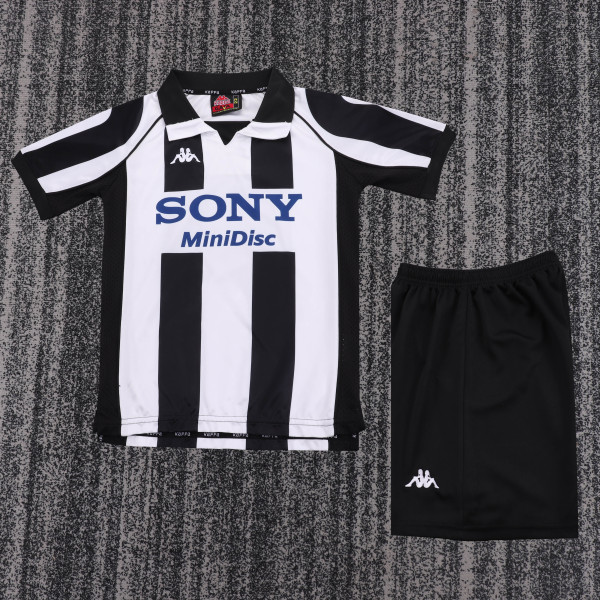 1997-1998 Juventus Home Kids Retro Soccer Jersey+Shorts