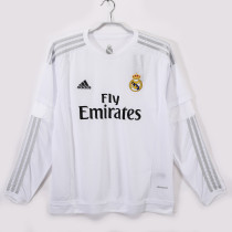 2015-2016 Real Madrid Home Adult Retro LS Soccer Jersey