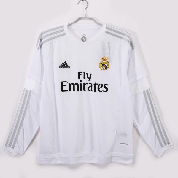2015-2016 Real Madrid Home Adult Retro LS Soccer Jersey