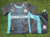 25/26 Olympique de Marseille Away Kids Soccer Jersey+Shorts