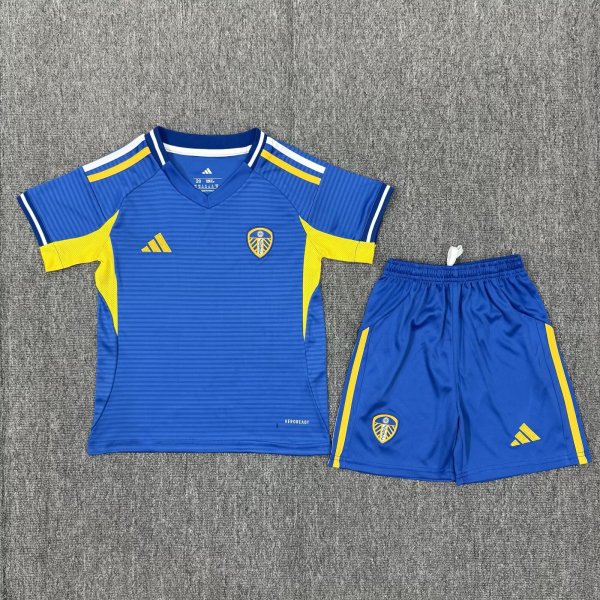 25/26 Leeds United Away Kids Soccer Jersey+Shorts