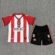 25/26 Sunderland Home Kids Soccer Jersey+Shorts