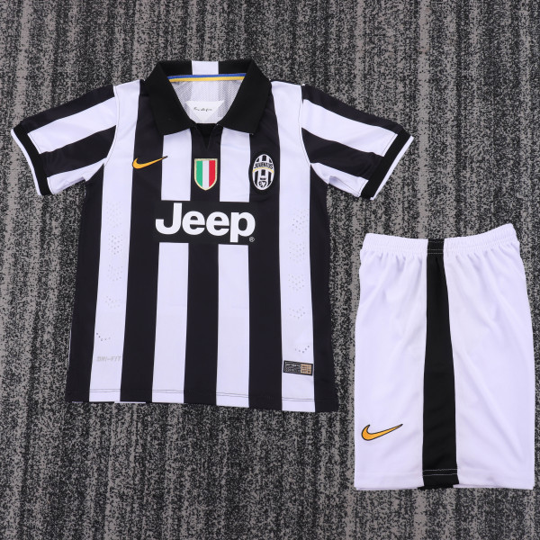 2014-2015 Juventus Home Kids Retro Soccer Jersey+Shorts