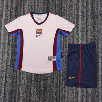 1998-1999 Barcelona Away Kids Retro Soccer Jersey+Shorts
