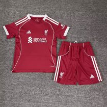 25/26 Liverpool Home Kids Soccer Jersey+Shorts
