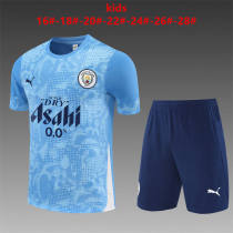 25/26 Man City Kids Training Jersey+Shorts Suit