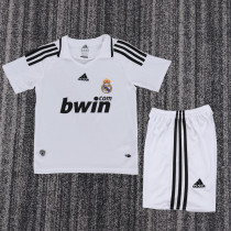 2008-2009 Real Madrid Home Kids Retro Soccer Jersey+Shorts