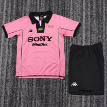 1997-1998 Juventus Away Kids Retro Soccer Jersey+Shorts