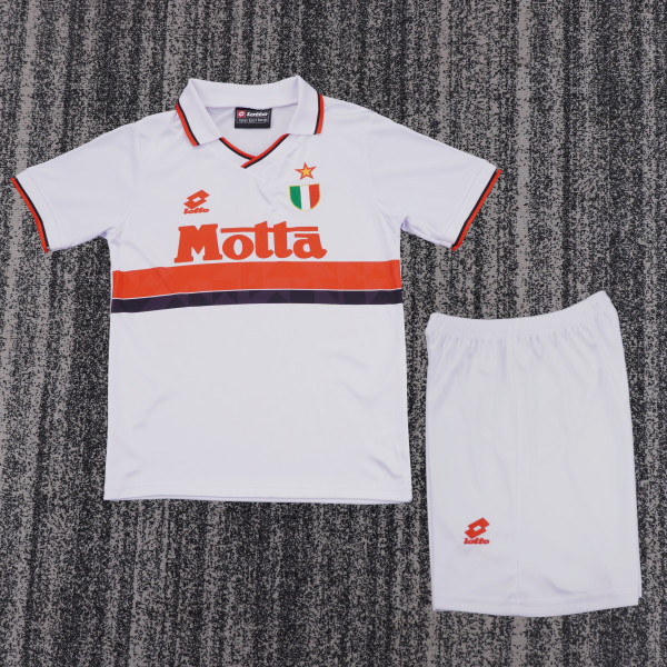 1993-1994 AC Milan Away Kids Retro Soccer Jersey+Shorts