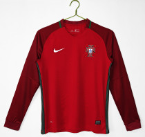 2016 Portugal Home Adult Retro LS Soccer Jersey