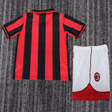 1997-1998 AC Milan Home Kids Retro Soccer Jersey+Shorts