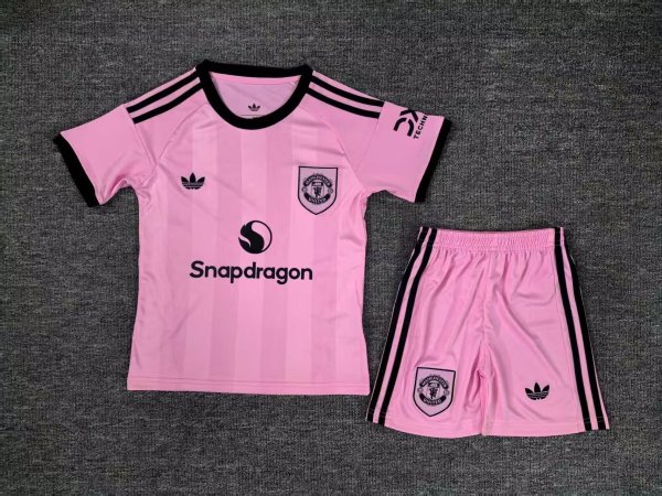 25/26 Man United Kids GK Soccer Jersey+Shorts