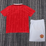 1992-1994 Man United Home Kids Retro Soccer Jersey+Shorts