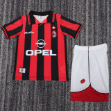 1997-1998 AC Milan Home Kids Retro Soccer Jersey+Shorts