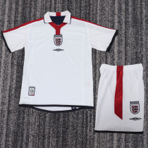 2004 England Home Kids Retro Soccer Jersey+Shorts