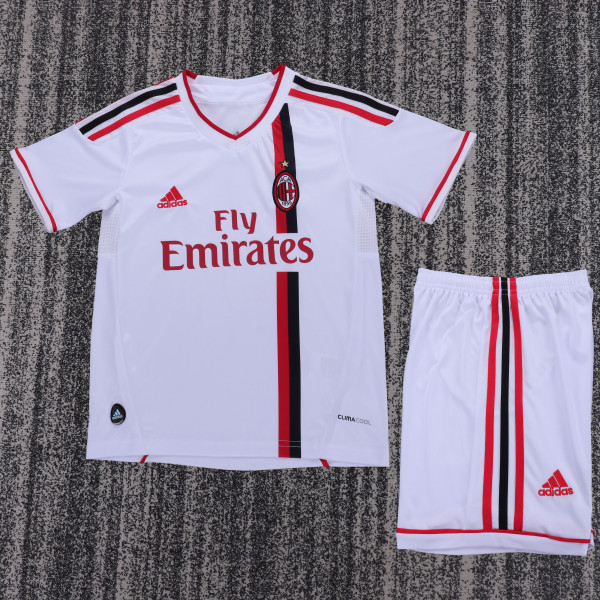 2011-2012 AC Milan Away Kids Retro Soccer Jersey+Shorts