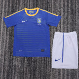 2010 Brazil Away Kids Retro Soccer Jersey+Shorts