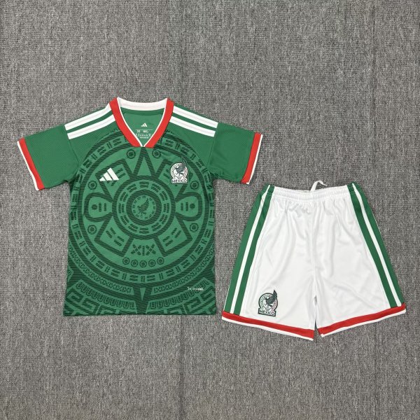 2026 World Cup Mexico Home Kids Soccer Jersey+Shorts