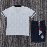 1990 England Home Kids Retro Soccer Jersey+Shorts