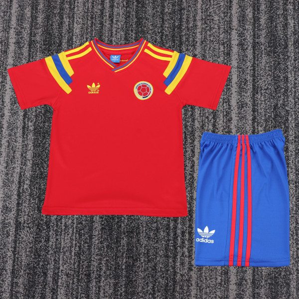 1990 Columbia Away Kids Retro Soccer Jersey+Shorts
