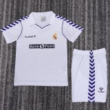 1988-1990 Real Madrid Home Kids Retro Soccer Jersey+Shorts