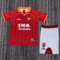 1999-2000 AS Roma Home Kids Retro Soccer Jersey+Shorts