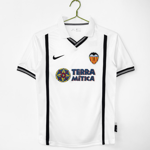 2000-2001 Valencia Home Adult Retro Soccer Jersey