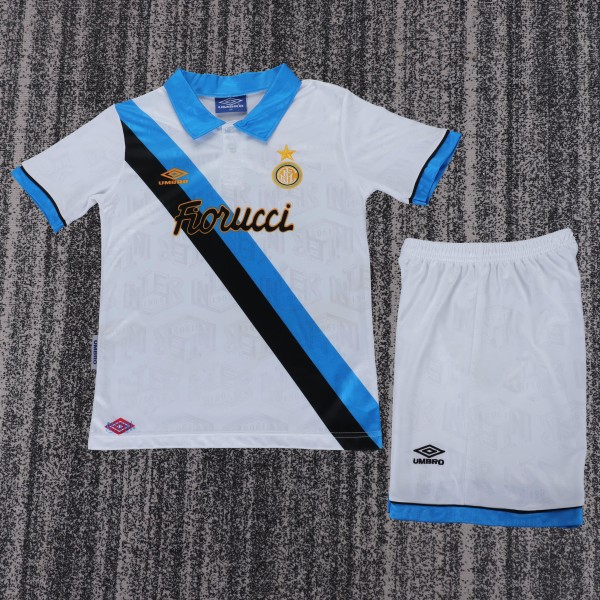1994-1995 Inter Milan Away Kids Retro Soccer Jersey+Shorts