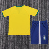 2014 Brazil Home Kids Retro Soccer Jersey+Shorts