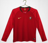 2018 Portugal Home Adult Retro LS Soccer Jersey