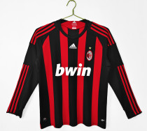 2008-2009 AC Milan Home Adult Retro LS Soccer Jersey